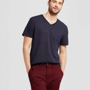 Comfortable Design Dark Navy Blue V Neck T Shirt