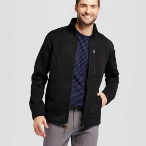 A Standard Design Dark Black Jacket With Zip